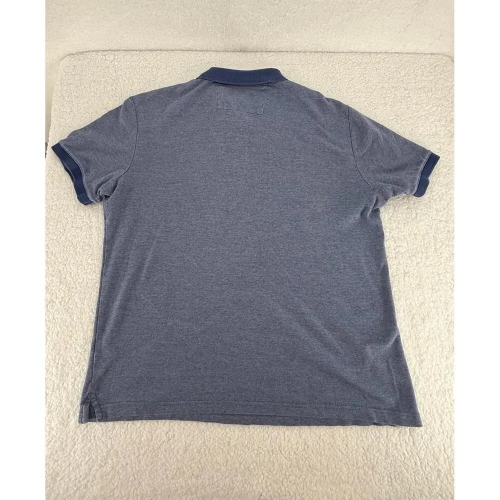 Banana Republic Blue‎ Short Sleeves Button Collar Classic Polo Shirt Large